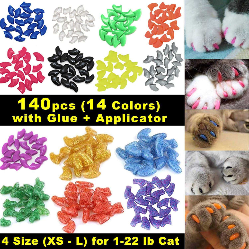 Cat Nail Caps with Glue and Applicators T429