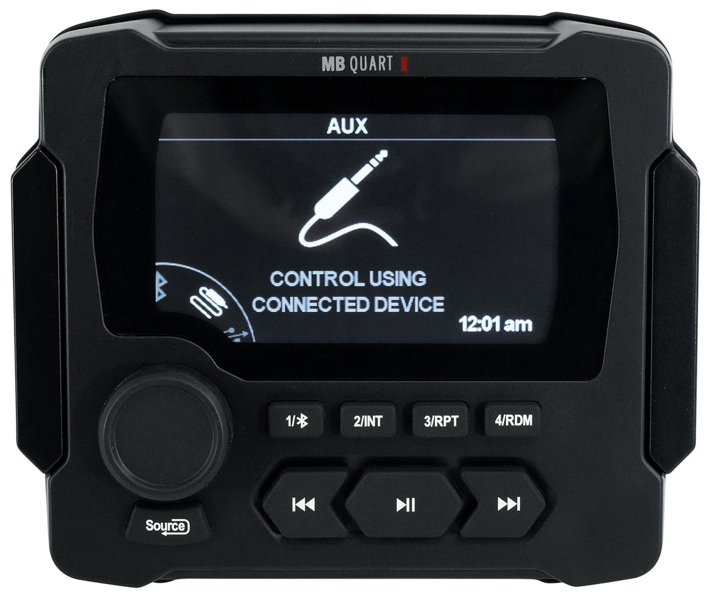 Marine Receiver with Bluetooth and 4 8" Black LED Speakers B4447