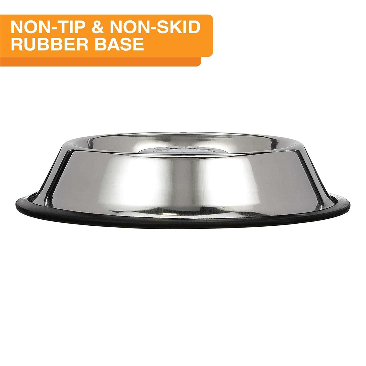 Stainless Steel Slow Feed Bowl Non-Tip & Non-Skid A4704