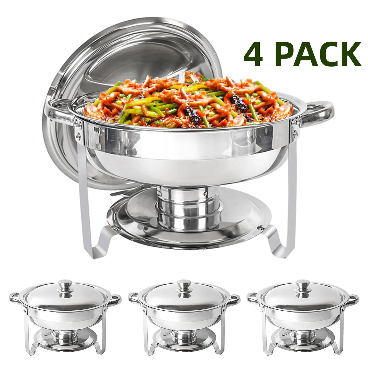 5Qt 4-Pack Stainless Steel Chafing Dish Buffet Set S638411