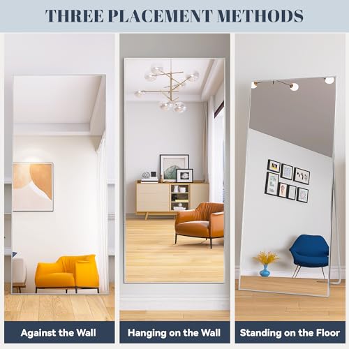 Arched Full Length Tempered Mirror with Aluminum Alloy Frame D48593