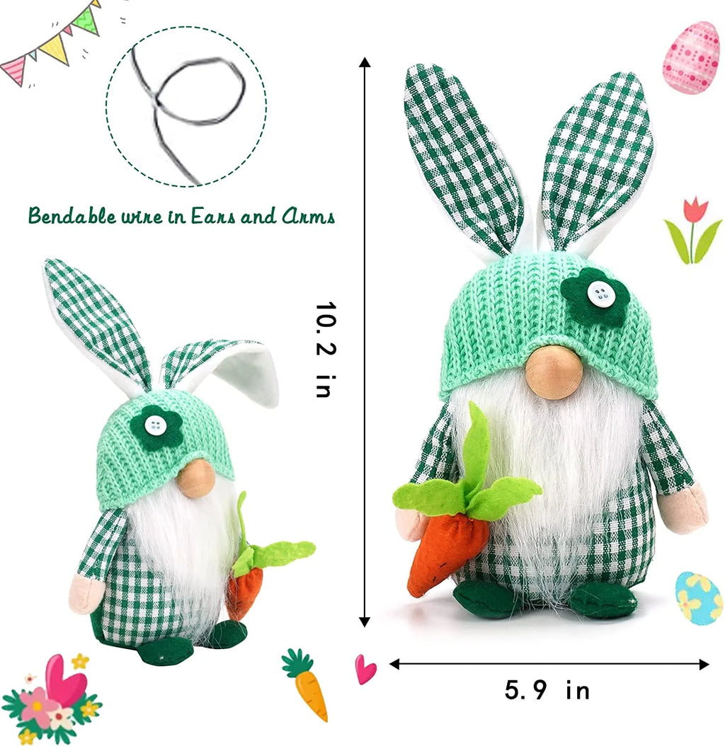 Easter Gnomes Decorations, 2 Pack Plush Gnome House Decor J8999