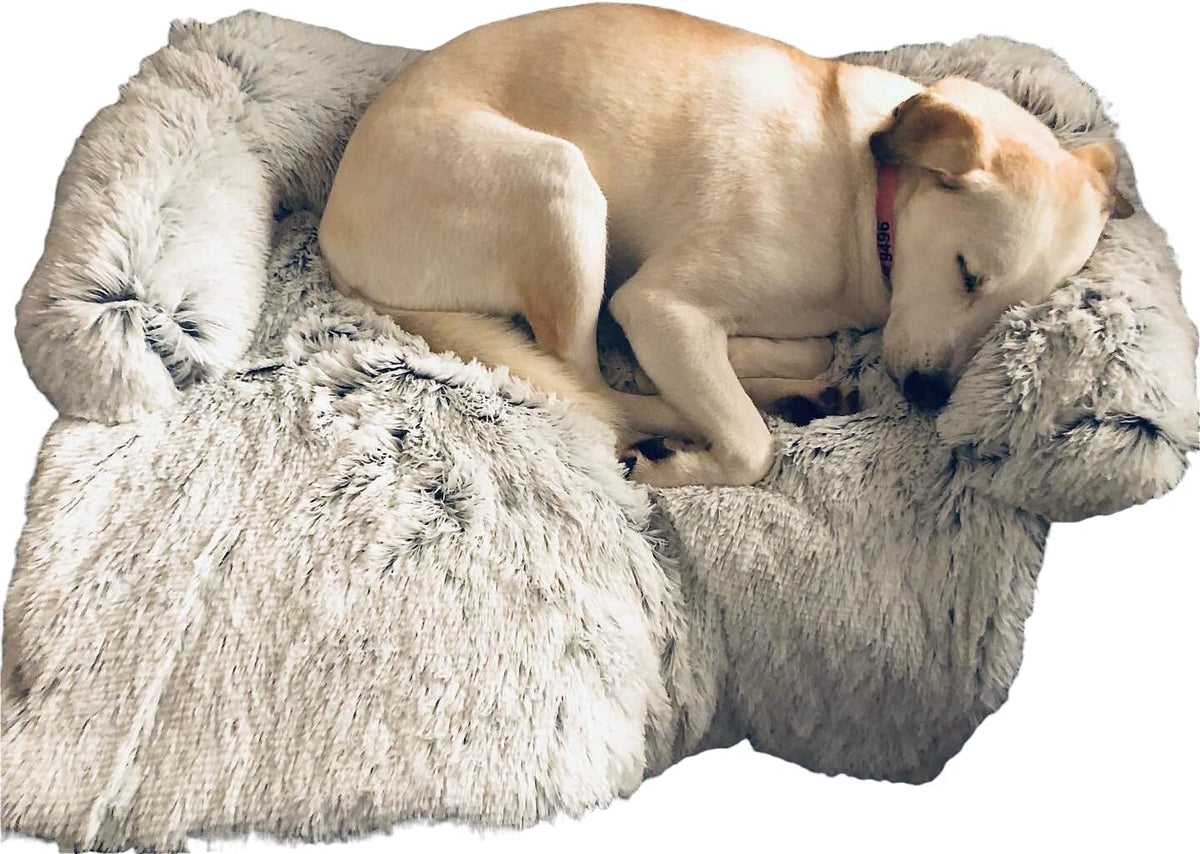 Large Pack of 2 Waterproof Soft Fluffy Dog Bed Mat with Removable Washable Cover W87869