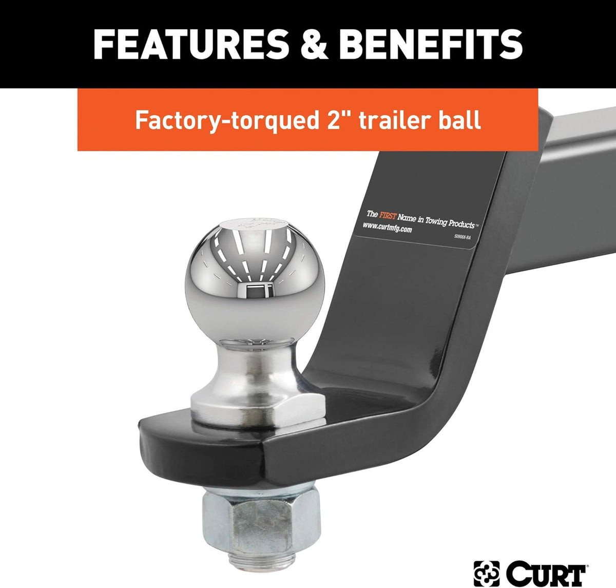 Trailer Hitch Mount, 2-Inch Ball, Lock, 7,500 lbs, Pack of 2 A923