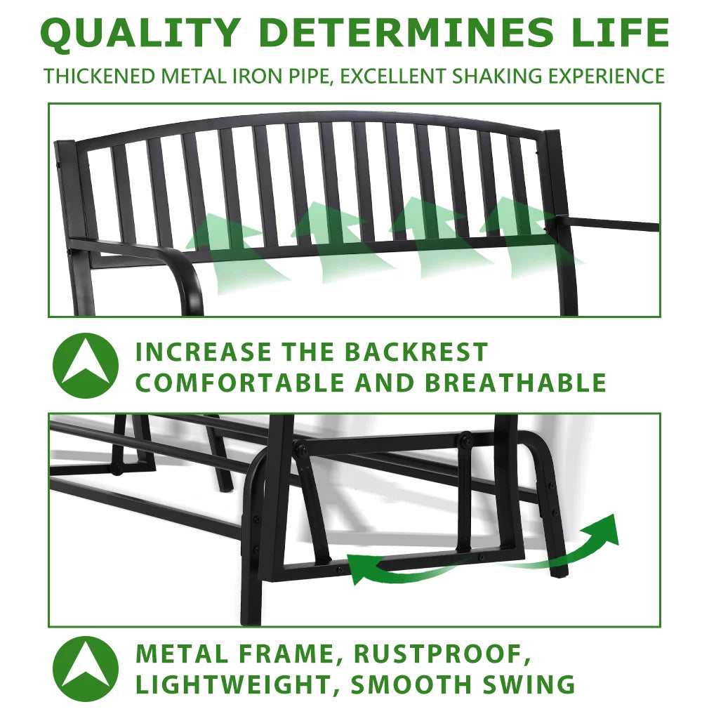 Patio Glider Bench with Cushion Q88276