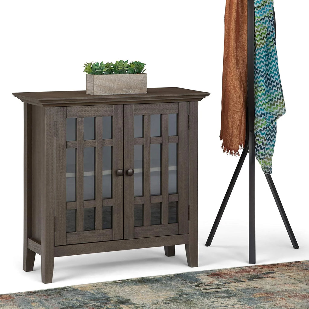 32 inch Wide Low Storage Media Cabinet with 2 Tempered Glass Doors S69082