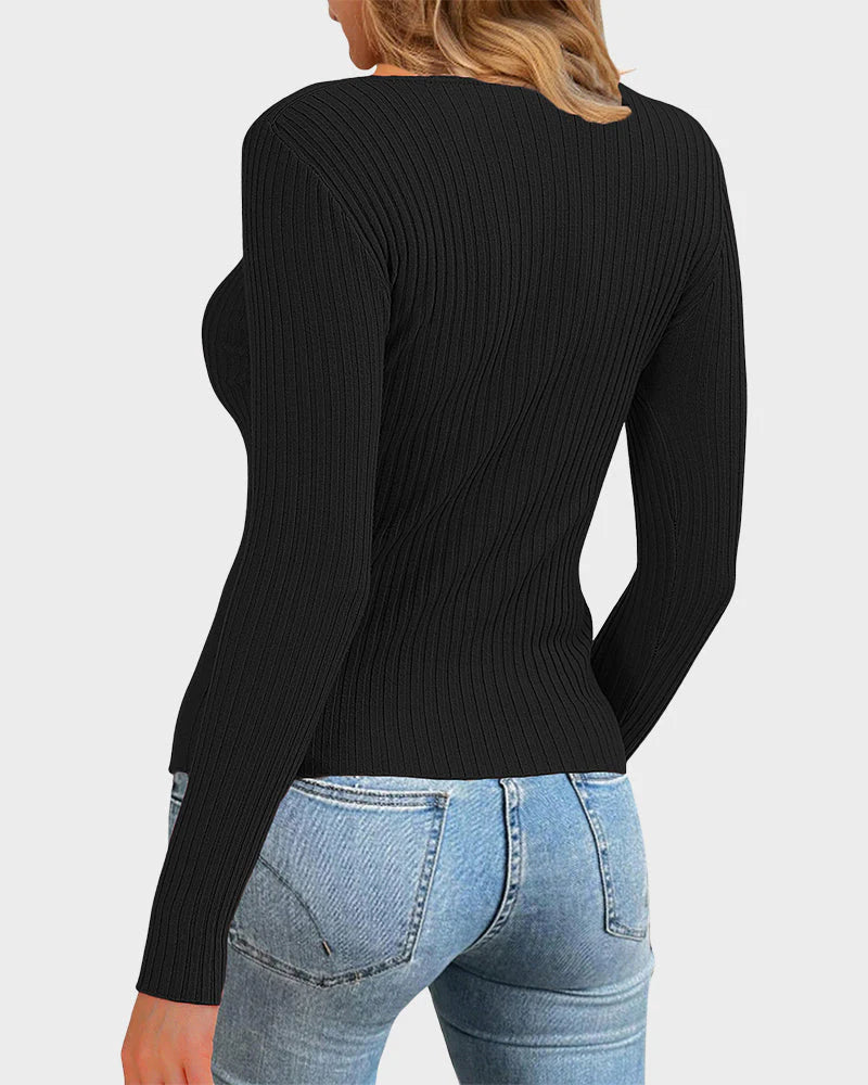 Cutout Knit Sweater T721