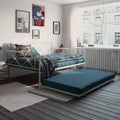 White Full Metal Farmhouse Daybed with Trundle S870159