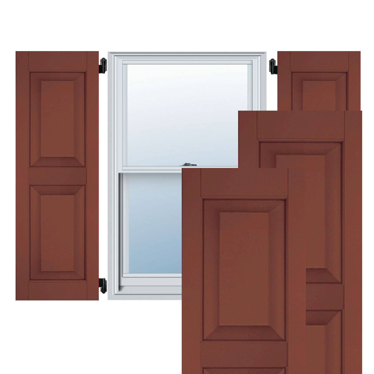 15 in. x 40 in. Exterior Real Wood Raised Panel Shutters Pair V158