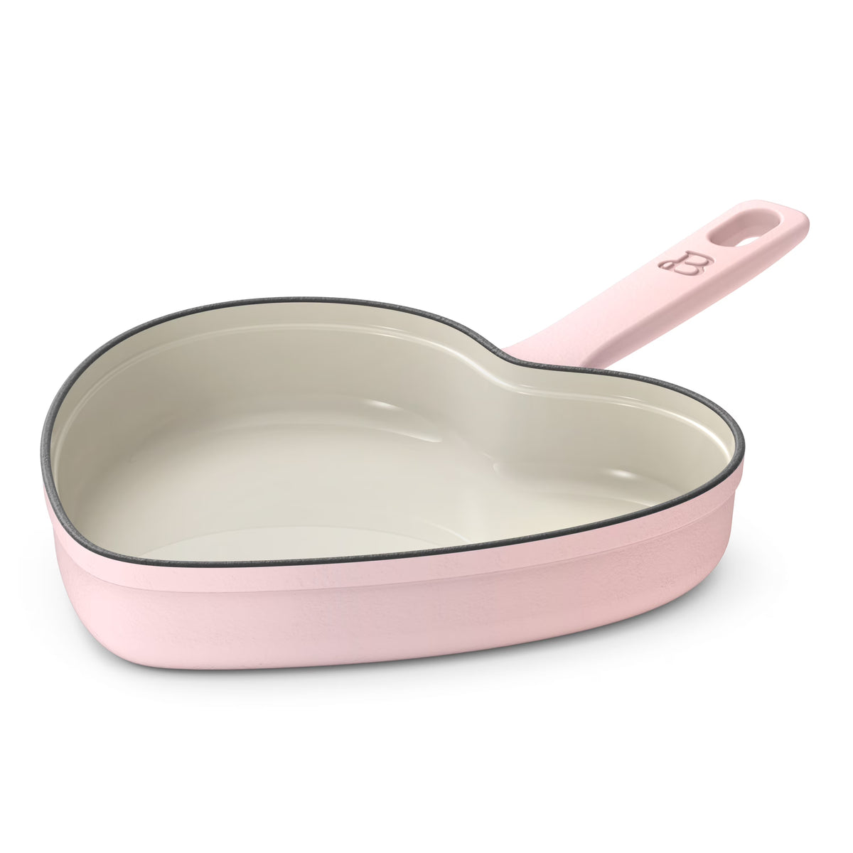Pink Champagne Enameled Cast Iron Heart Skillet T29980