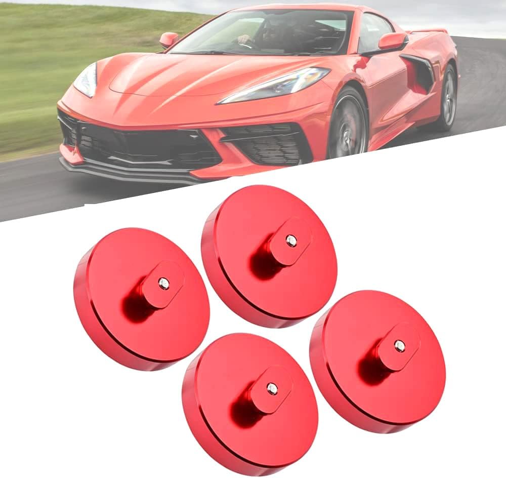 4Pcs Billet Red Aluminum Jack Pads Adapter for Corvette C5, C6, C7 & C8 Models K867