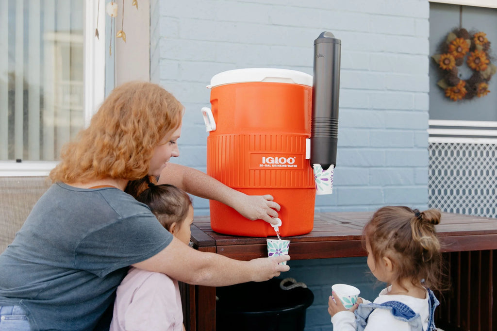 10-Gallon Seat Top Water Jug with Cup Dispenser N74621