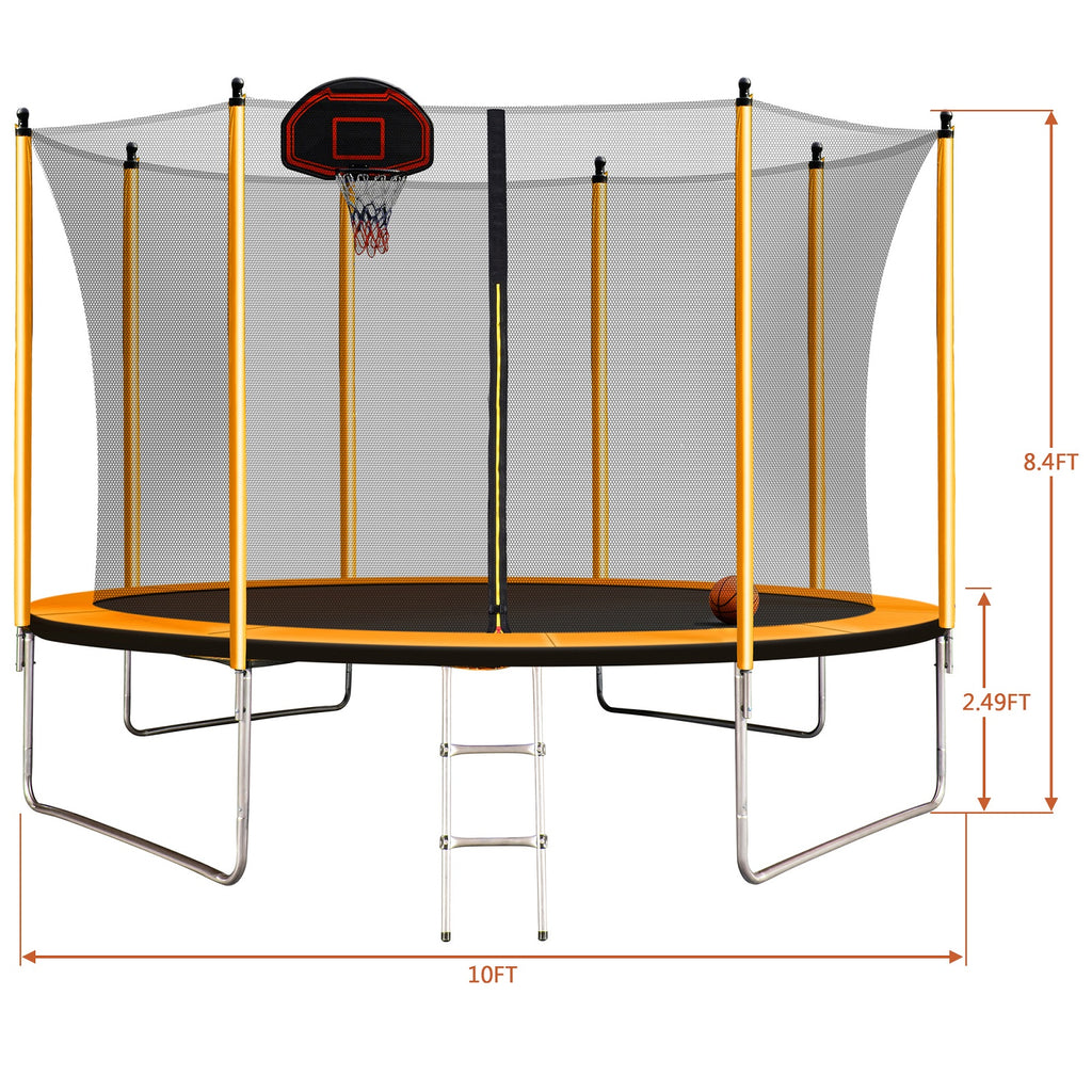 Trampoline 10ft with Basketball Hoop and Ladder Z726