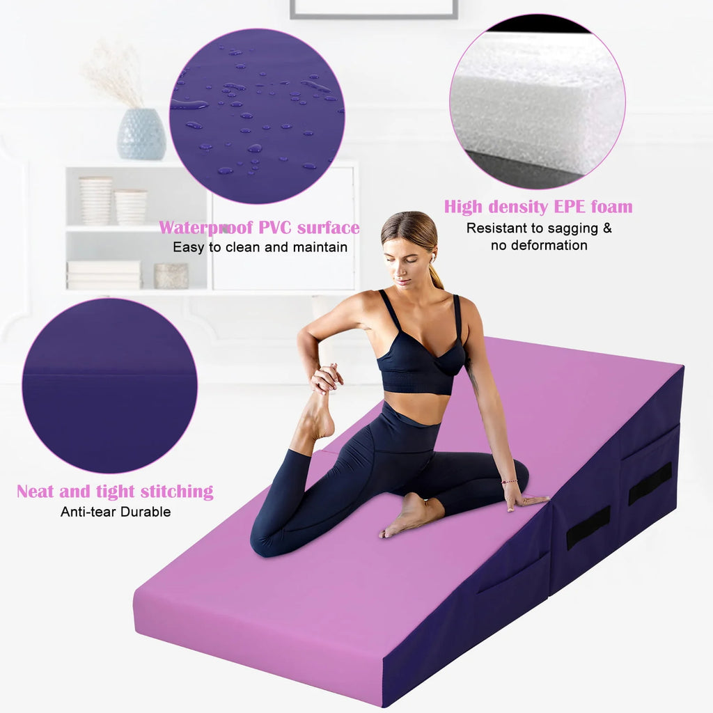 48x24 inch Foldable Incline Gymnastics Mat with Handle B582155