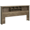 Gray Engineered Wood King Bookcase Headboard L538