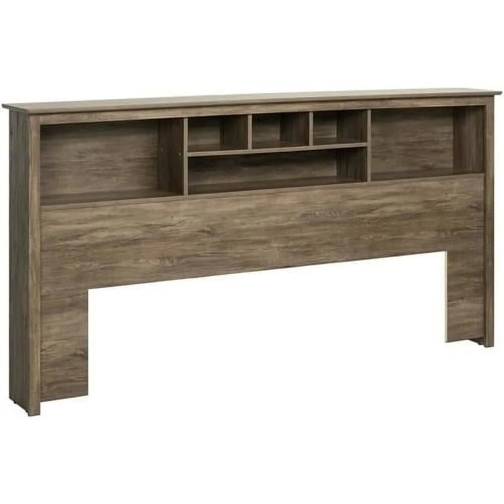 Gray Engineered Wood King Bookcase Headboard L538