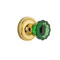 Polished Brass Crystal Glass Door Knob Y8041