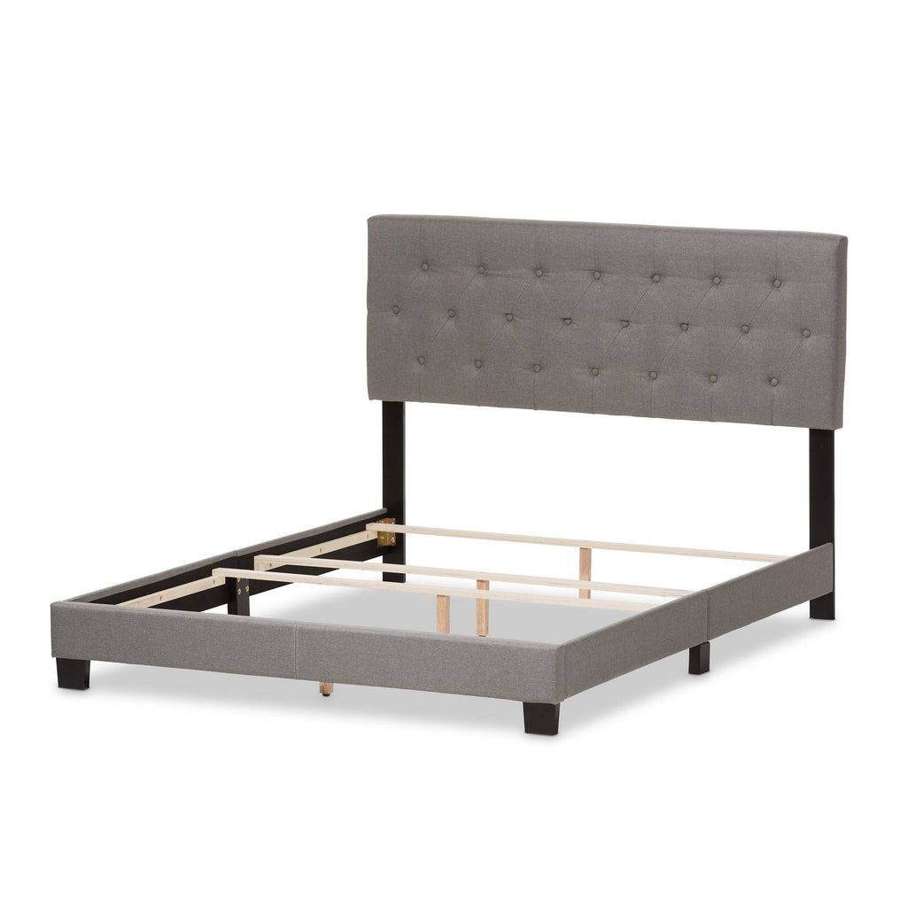 Light Grey Full Fabric Upholstered Bed T8288
