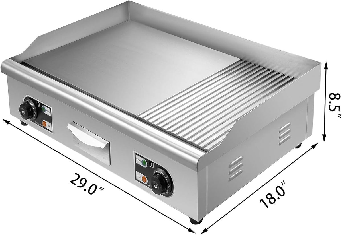 29" Commercial Electric Griddle, Countertop Flat Top Griddle, Non-Stick Stainless Steel Grill Q385267