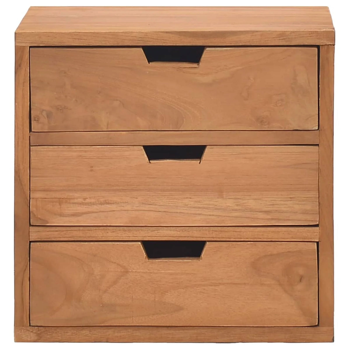 Teak Wood 3 Drawer Bedside Cabinet S58677