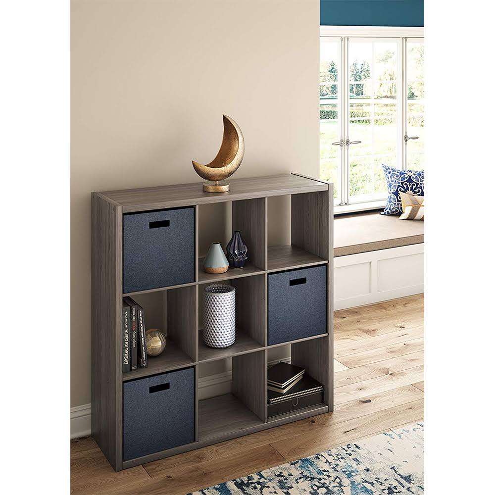 9-Cube Open Back Bookcase Storage Organizer, Graphite Gray U22850