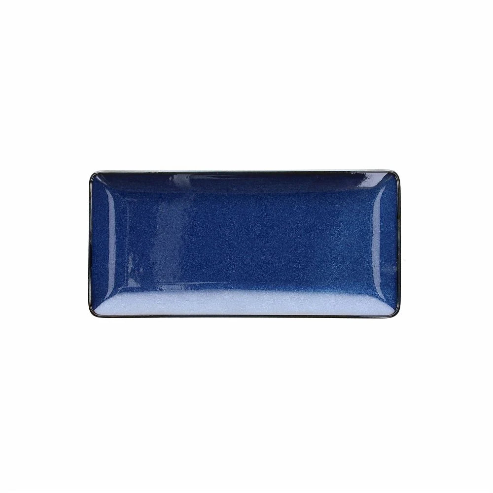 Rect. Blue Stoneware Plate G895