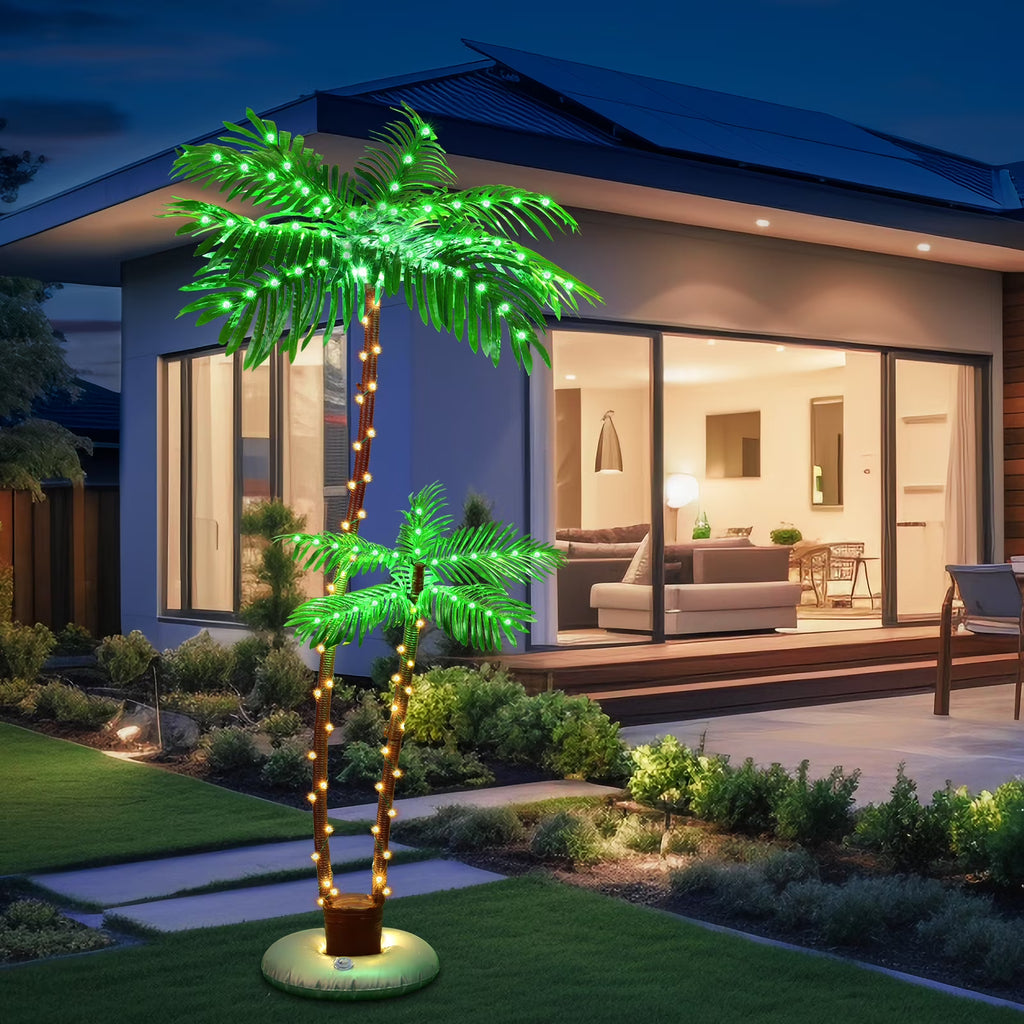 Solar Artificial Palm Tree 6Ft Lighted with 8 Modes R1005
