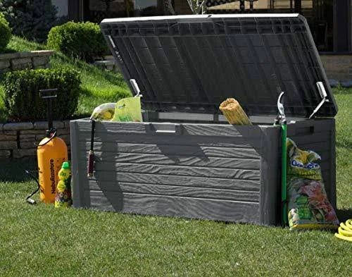 Waterproof 145Gal Deck Patio Storage Box Bench P53164