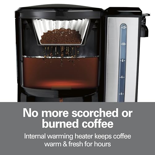 12 Cup Programmable Coffee Maker with 60 oz Removable Reservoir, Black & Stainless Steel R9410