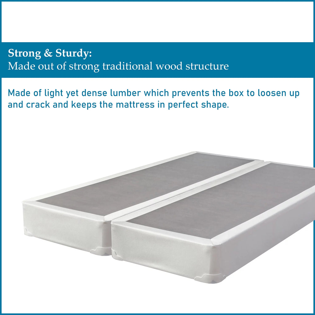 8" Split Wood Box Spring, Queen, White K796496