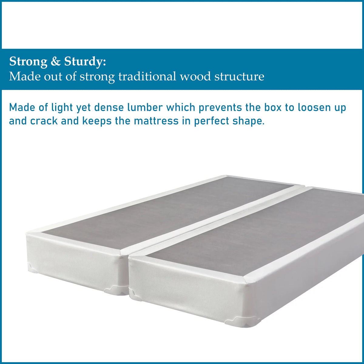 8" Split Wood Box Spring, Queen, White K796496