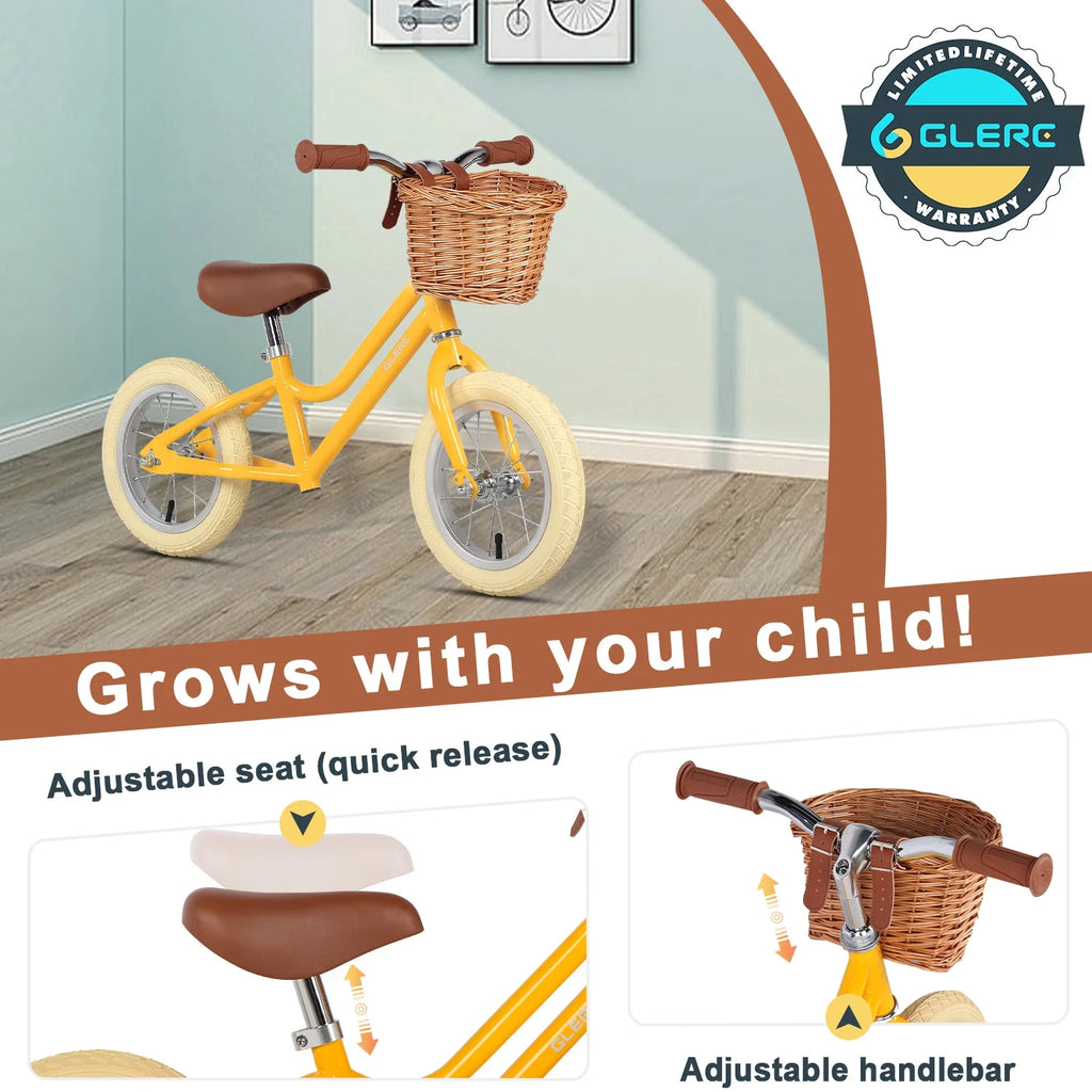 12 inch Kids Balance Bike with Basket H1700
