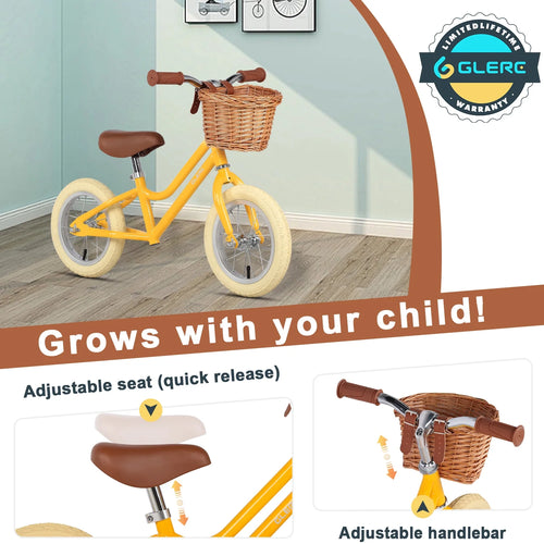 12 inch Kids Balance Bike with Basket H1700