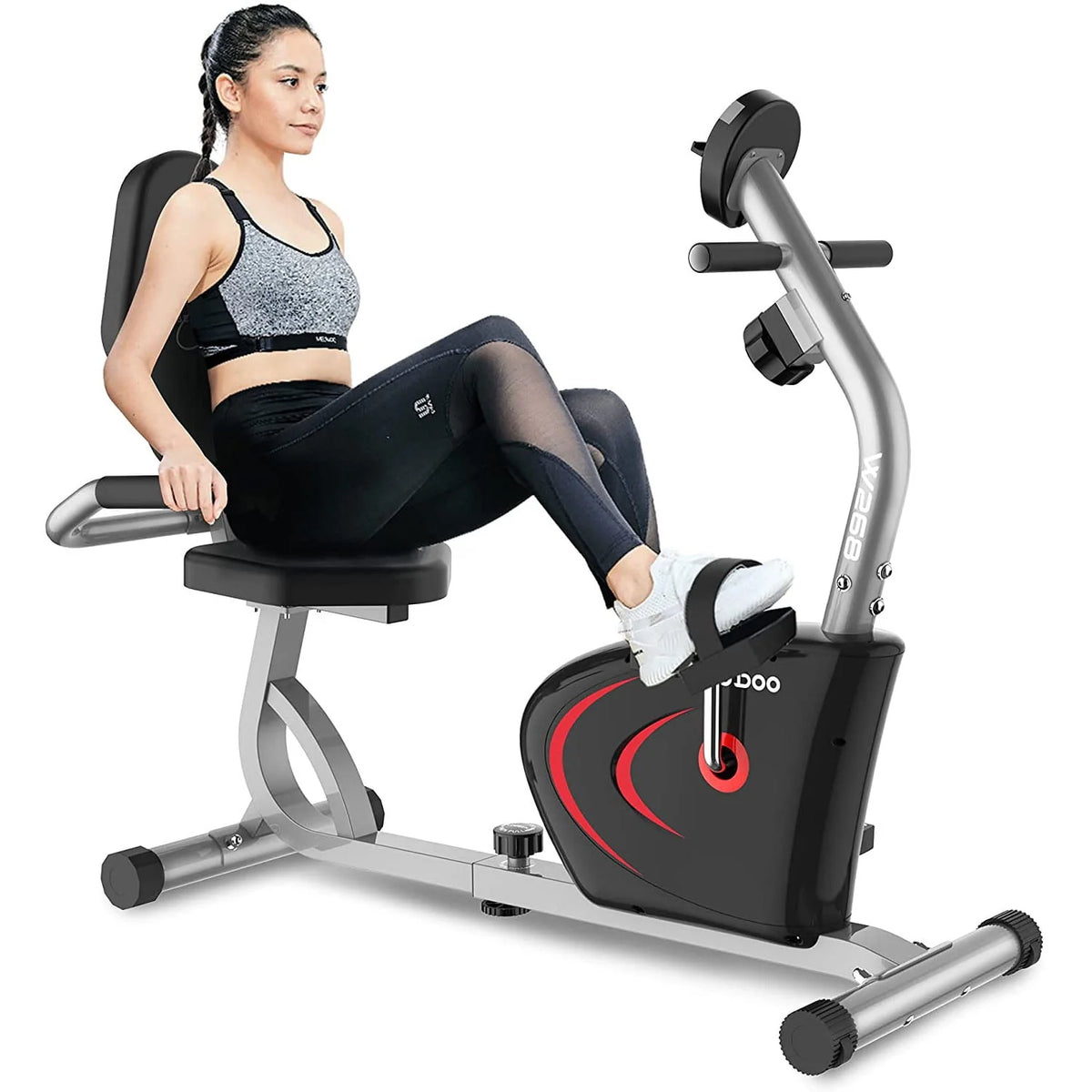 Magnetic Recumbent Exercise Bike 330lbs Blue E927335