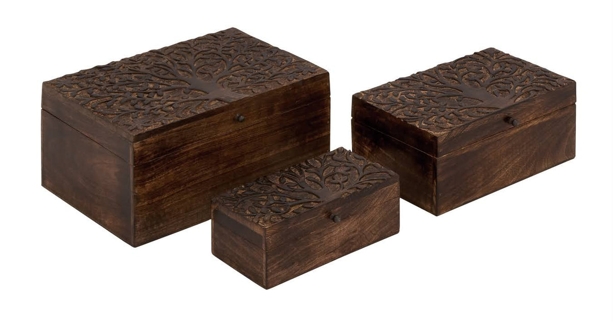 Wood Carved Box J1055