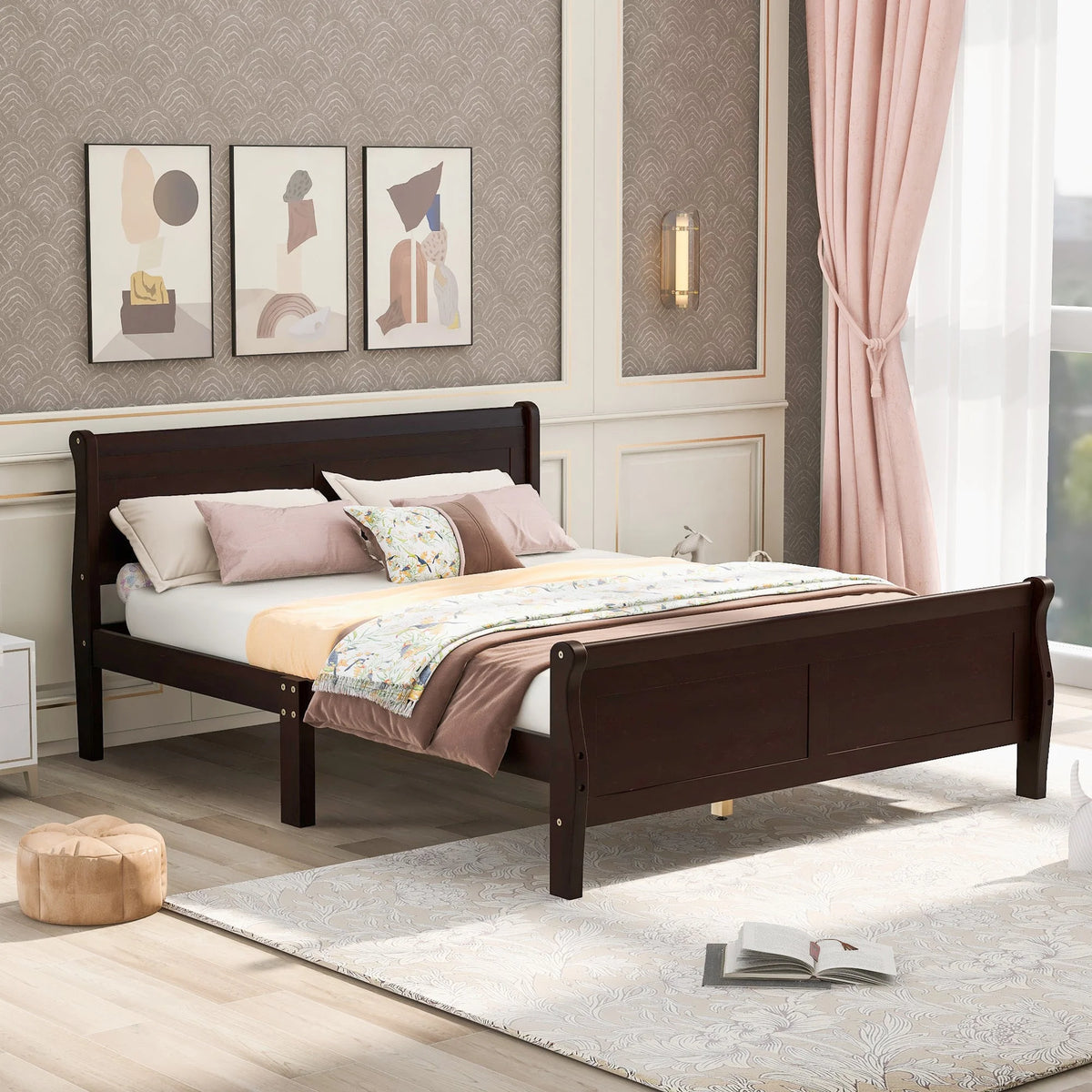 Full Size Wood Platform Bed X716