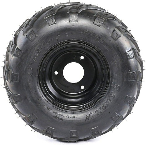 145/70-6 Tire with Rim Wheel for ATV Go Kart UTV Quad, Black Hub Q164811