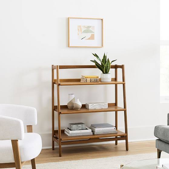 Low Wide Acorn Finish Bookshelf U566
